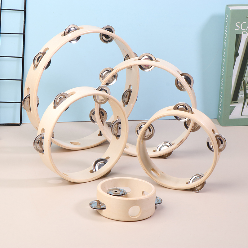 Musical Instrument Tambourine - Mainan Drum Tangan 4/6/7/8/10 Inci, Alat