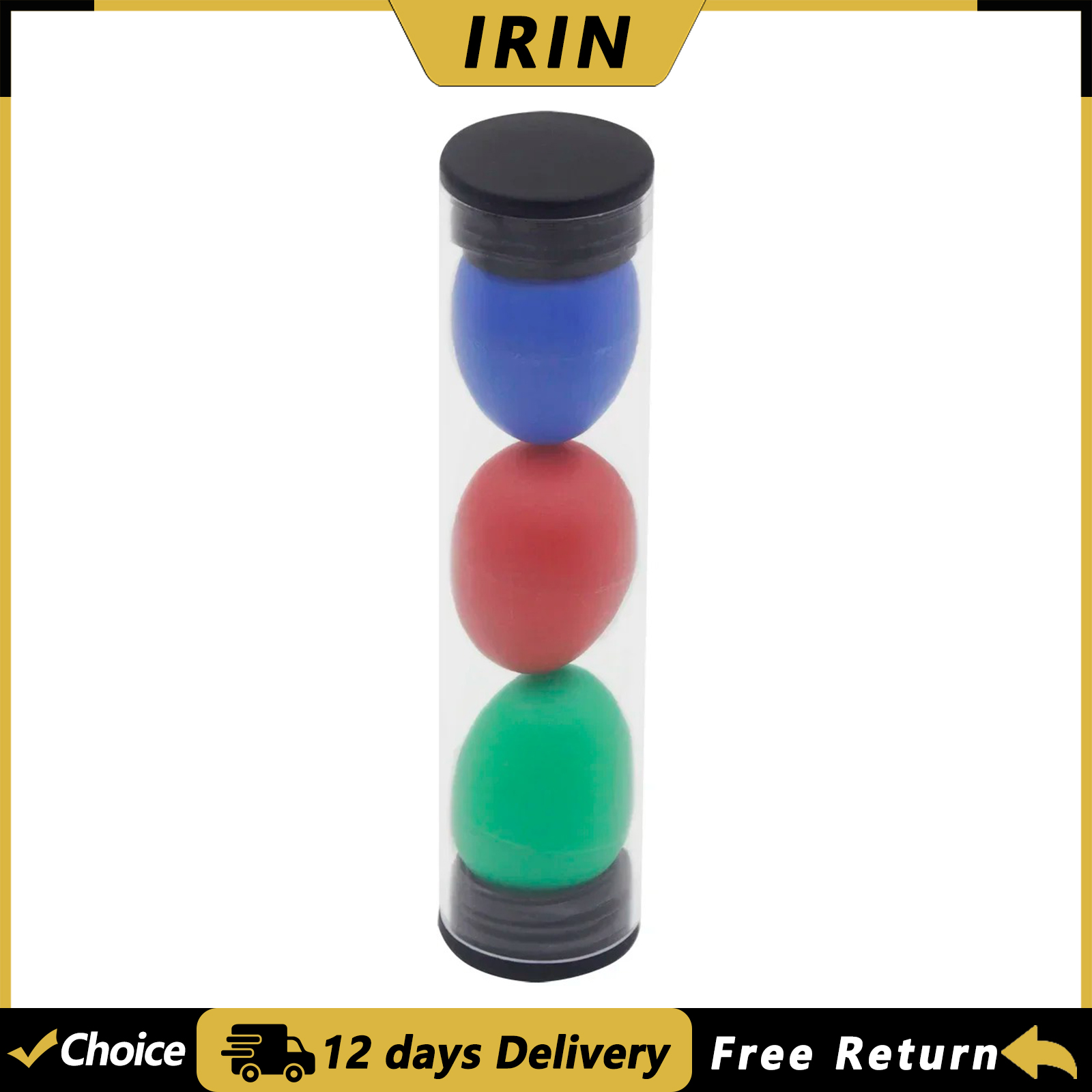 Musical Instrument Maraca - IRIN 3 Buah Telur Pasir Warna-warni