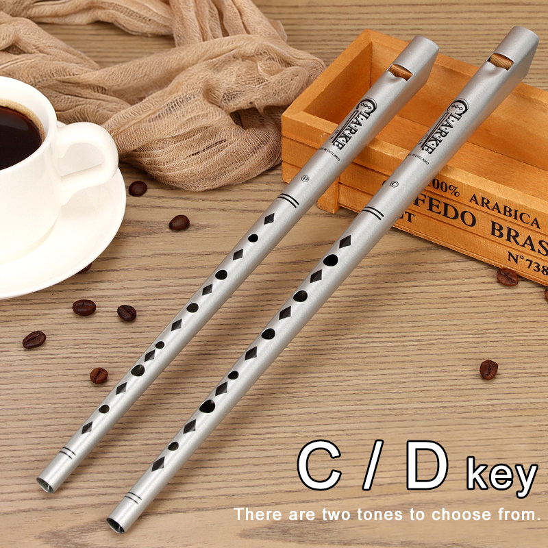 Tin Whistle Flute - Seruling Tradisional Clarke Perak Kunci C/D