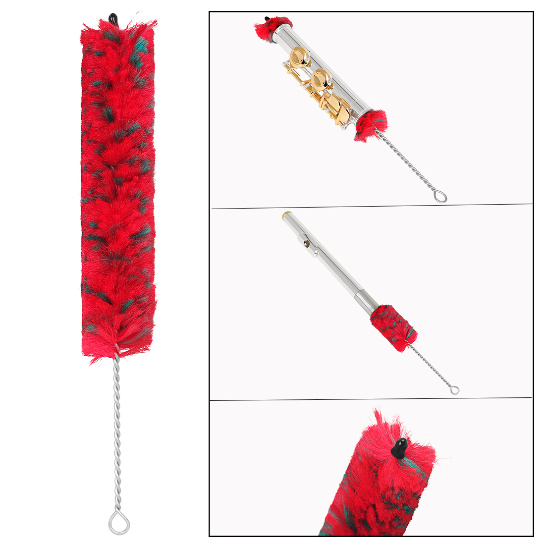 Musical Instrument Piccolo - Saksofon/Klarinet/Seruling/Sikat Pembersih Piccolo Membersihkan Sikat Merah