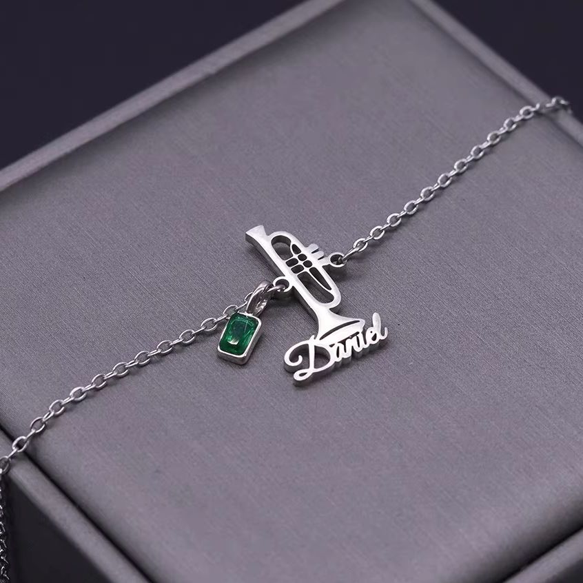 Musical Instrument And Name - Gelang Terompet Nama Kustom Todorova, Perhiasan