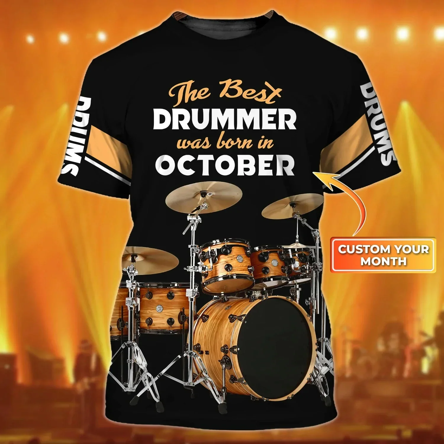 Kaus Pria Musim Panas Cetak Se - Musical Instrument And Name ulasan dan harga