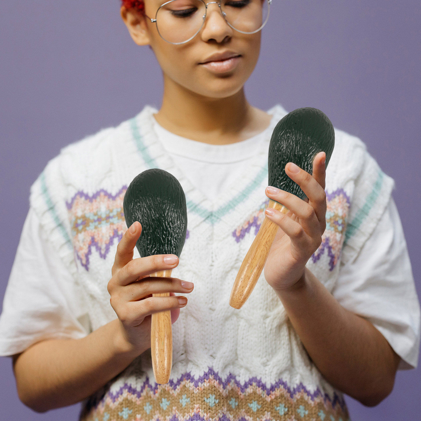 Maracas Pengocok Buah Alpukat, - Musical Instrument Maraca ulasan dan harga