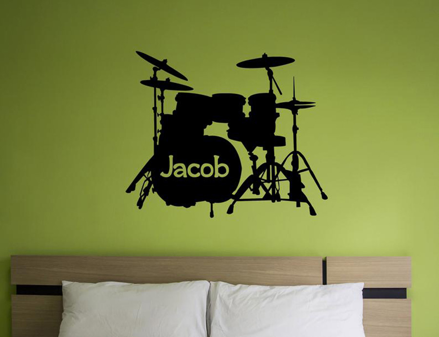 Drum Set Dinding Kustom Nama A - Musical Instrument And Name ulasan dan harga